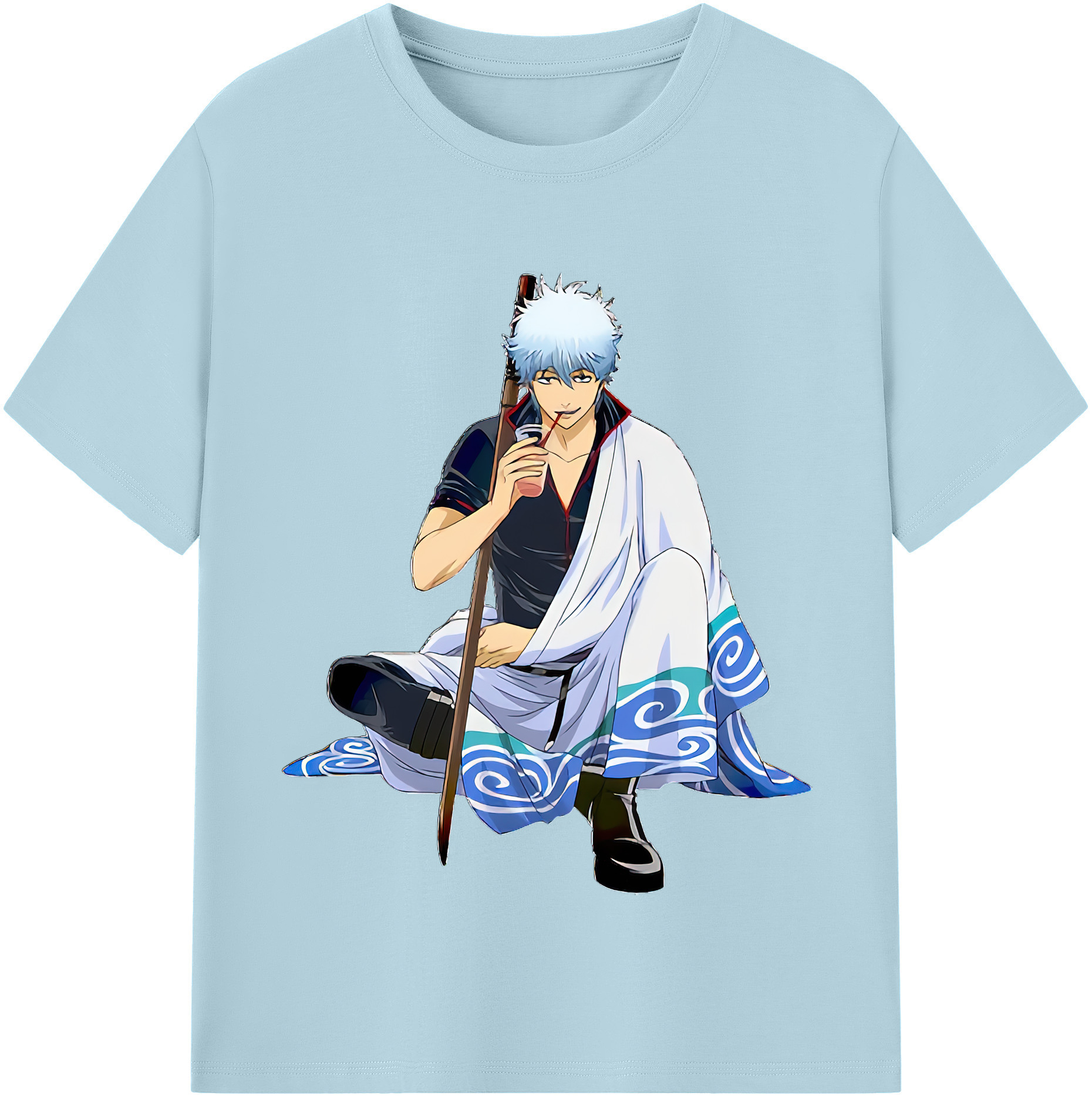 （画像用） ぎんたま 坂田銀時（さかたぎんとき） 神楽 志村新八（しむら しんぱち） GINTAMA Sakata Gintoki Kagura Shimura Shinpachi 綿100％半袖Tシャツ（フロントプリント）